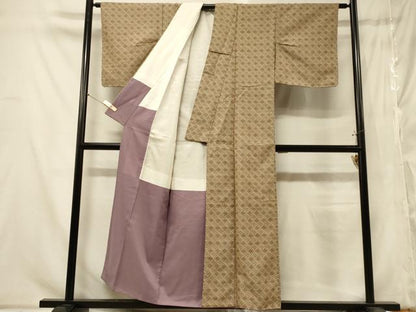 平和屋着物■上質なお召　お召地　花菱文　正絹　逸品　CABA2824in