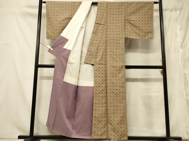 平和屋着物■上質なお召　お召地　花菱文　正絹　逸品　CABA2824in