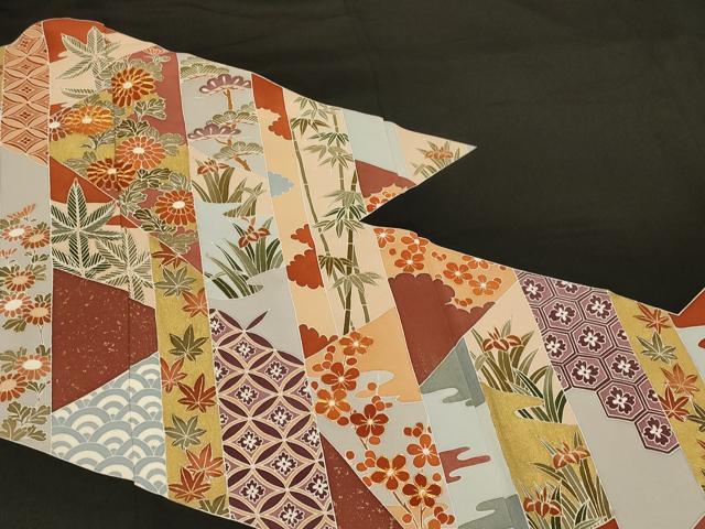 平和屋着物■豪華黒留袖 駒刺繍 松皮菱笹竹花文 金彩 正絹 逸品 CABA2840in