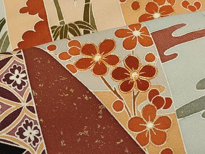 平和屋着物■豪華黒留袖 駒刺繍 松皮菱笹竹花文 金彩 正絹 逸品 CABA2840in