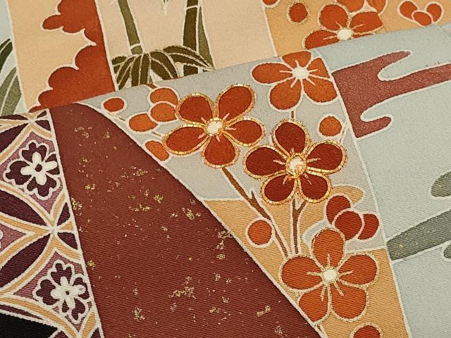 平和屋着物■豪華黒留袖 駒刺繍 松皮菱笹竹花文 金彩 正絹 逸品 CABA2840in