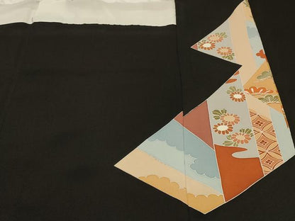 平和屋着物■豪華黒留袖 駒刺繍 松皮菱笹竹花文 金彩 正絹 逸品 CABA2840in