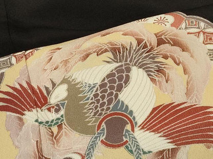 平和屋着物■豪華黒留袖 几帳鏡裏花鳥文 正絹 逸品 CABA2865in