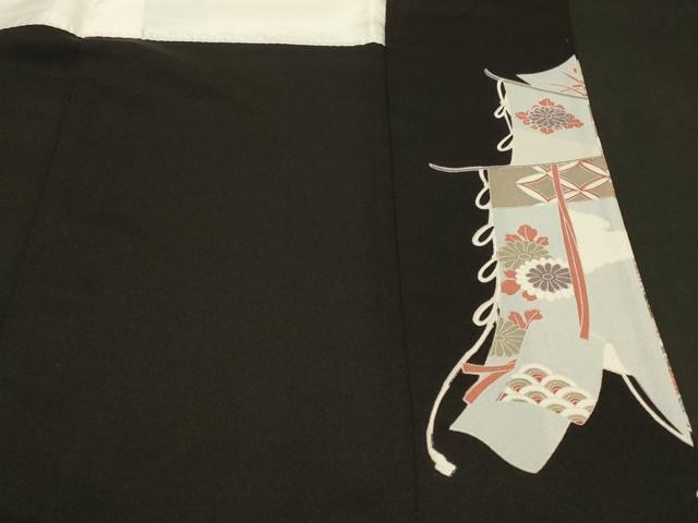 平和屋着物■豪華黒留袖 几帳鏡裏花鳥文 正絹 逸品 CABA2865in