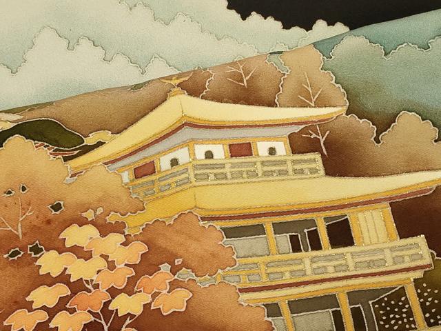 平和屋着物■豪華黒留袖 風景文 金彩 正絹 逸品 CABA2884in