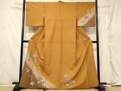 平和屋着物■訪問着　草花文　暈し染め　金彩　洗える着物　CABA2918in