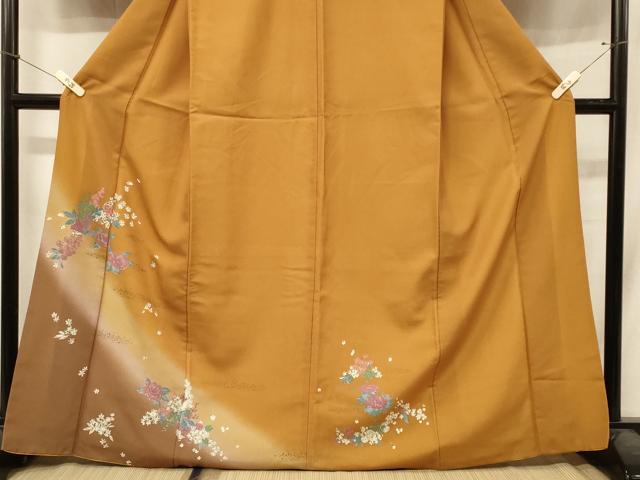平和屋着物■訪問着　草花文　暈し染め　金彩　洗える着物　CABA2918in