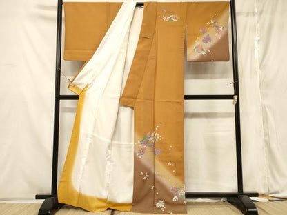 平和屋着物■訪問着　草花文　暈し染め　金彩　洗える着物　CABA2918in