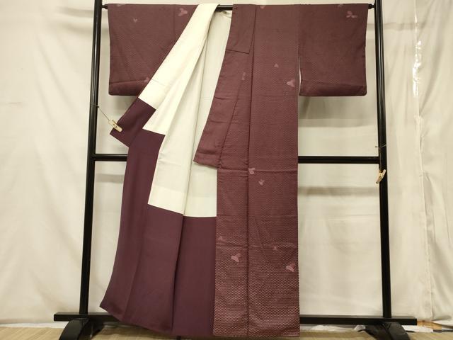 平和屋着物■上質な小紋 舞花文 銀彩 正絹 逸品 CABA2966in