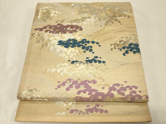 平和屋着物◎六通柄　京袋帯　立波文　金銀糸　正絹　逸品　CABA3084in