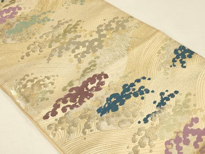 平和屋着物◎六通柄　京袋帯　立波文　金銀糸　正絹　逸品　CABA3084in