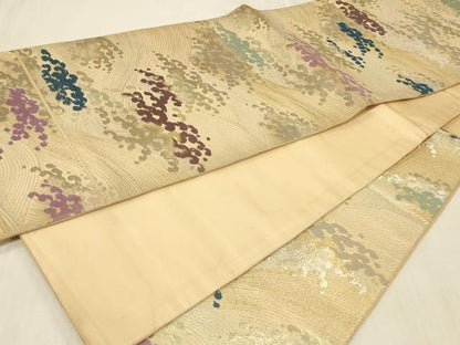 平和屋着物◎六通柄　京袋帯　立波文　金銀糸　正絹　逸品　CABA3084in