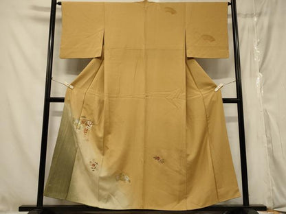平和屋着物■訪問着　刺繍　地紙草花文　金彩　正絹　逸品　CABA3171in