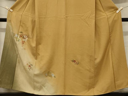 平和屋着物■訪問着　刺繍　地紙草花文　金彩　正絹　逸品　CABA3171in