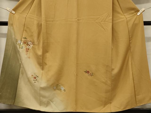 平和屋着物■訪問着　刺繍　地紙草花文　金彩　正絹　逸品　CABA3171in
