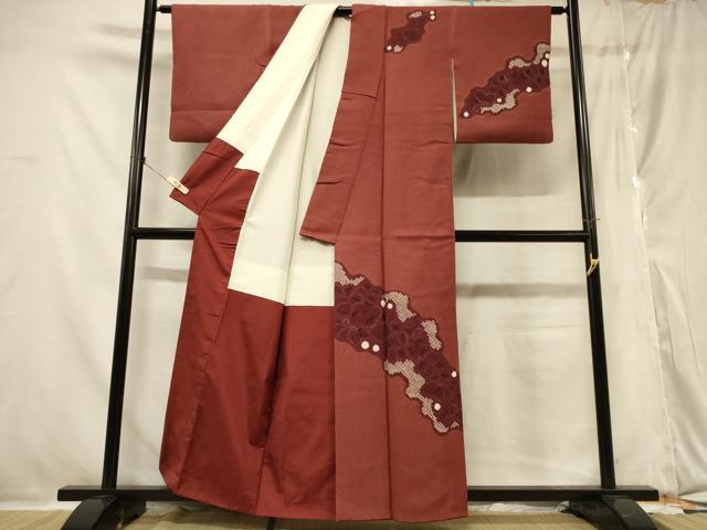平和屋着物■訪問着　手描き　絞り　辻が花　正絹　逸品　CABA3177in