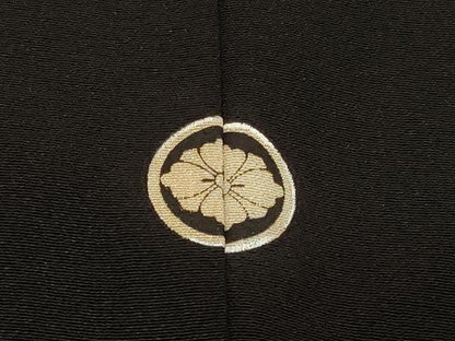 平和屋着物■豪華黒留袖　扇面飛鶴風景文　正絹　逸品　CABA3188in