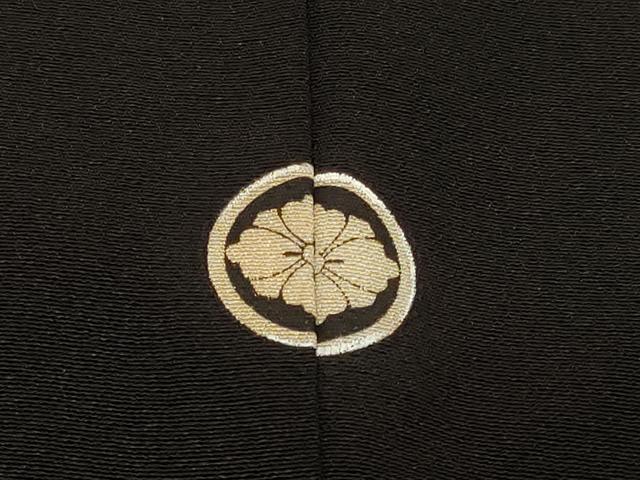 平和屋着物■豪華黒留袖　扇面飛鶴風景文　正絹　逸品　CABA3188in