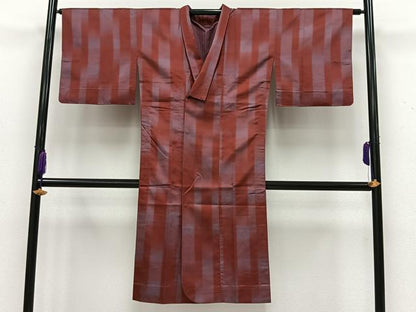 平和屋着物■道行コート　雨コート　単衣　霞文　ロング丈　正絹　逸品　CABA3238ua