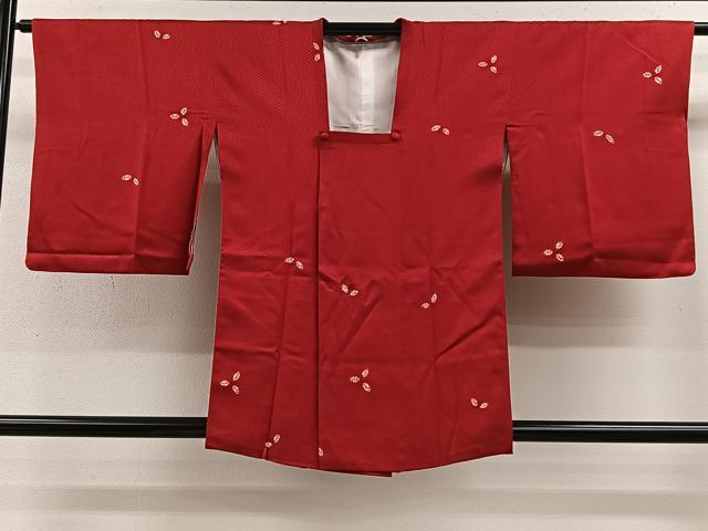 平和屋着物■道行コート　舞葉文　正絹　逸品　CABA3264ua