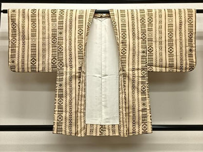 平和屋着物＃羽織　幾何学間道　金糸　正絹　逸品　CABA3305ua