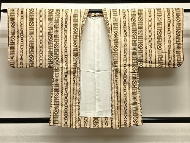 平和屋着物＃羽織　幾何学間道　金糸　正絹　逸品　CABA3305ua