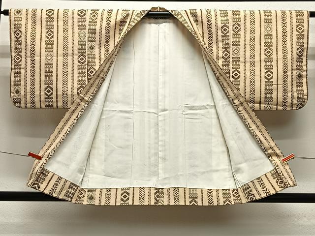 平和屋着物＃羽織　幾何学間道　金糸　正絹　逸品　CABA3305ua