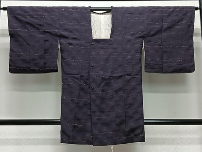 平和屋着物■道行コート　幾何学文様　暈し染め　ロング丈　正絹　逸品　CABA3328ua