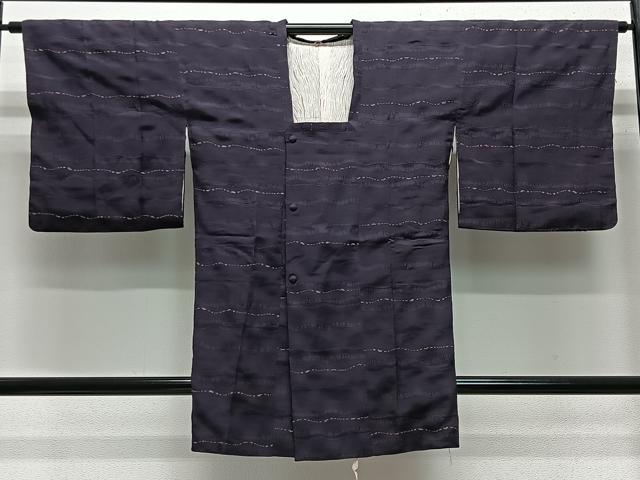 平和屋着物■道行コート　幾何学文様　暈し染め　ロング丈　正絹　逸品　CABA3328ua