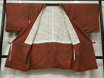平和屋着物■道行コート　霞文　暈し染め　ロング丈　正絹　逸品　CABA3371ua
