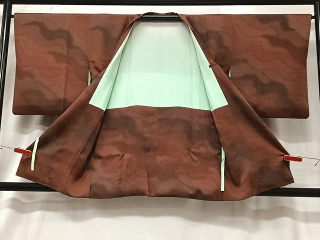 平和屋着物■道行コート　霞文　暈し染め　正絹　逸品　CABA3390ua
