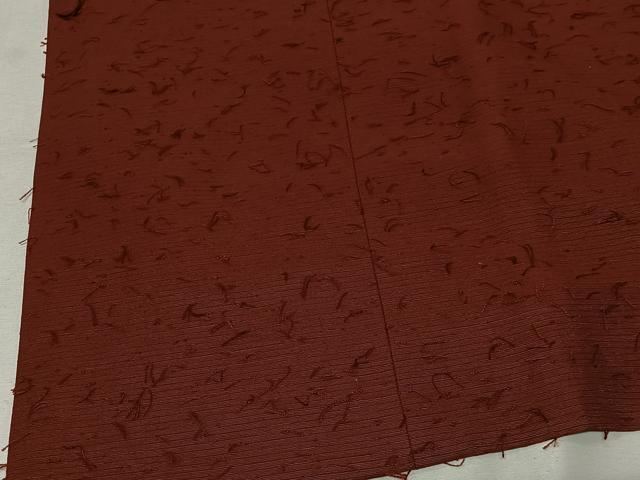平和屋着物■道行コート　お召縮緬　蘇芳色　正絹　逸品　CABA3401ua