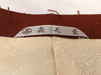 平和屋着物■道行コート　お召縮緬　蘇芳色　正絹　逸品　CABA3401ua