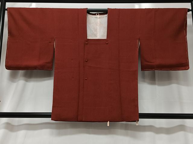 平和屋着物■道行コート　霞文　葡萄茶色　正絹　逸品　未使用　CABA3411ua