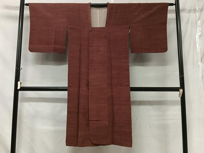 平和屋着物■道行コート　単衣　紬地　霞文　暈し染め　ロング丈　正絹　逸品　CABA3476ua