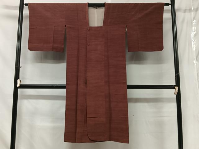 平和屋着物■道行コート　単衣　紬地　霞文　暈し染め　ロング丈　正絹　逸品　CABA3476ua