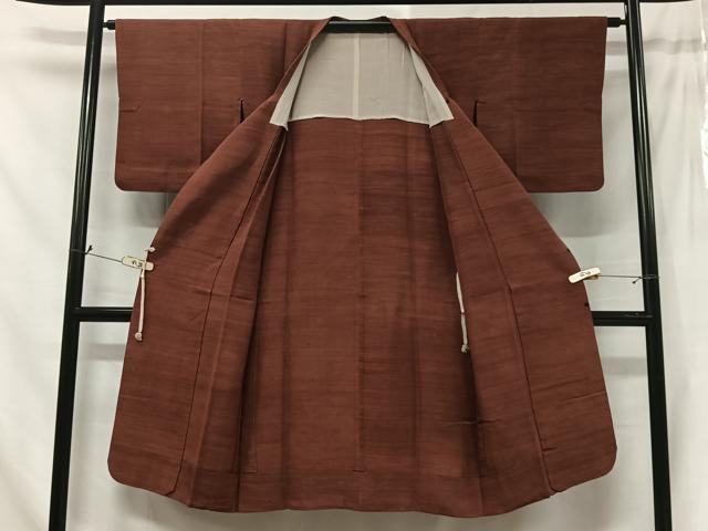 平和屋着物■道行コート　単衣　紬地　霞文　暈し染め　ロング丈　正絹　逸品　CABA3476ua