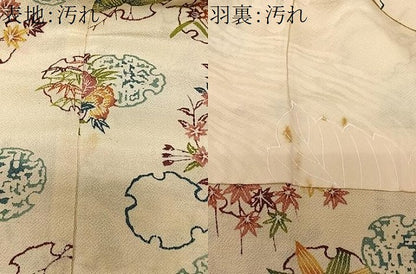 平和屋着物＃羽織　型染め　雪輪花文　鬼しぼ縮緬　正絹　逸品　CABA3484ua