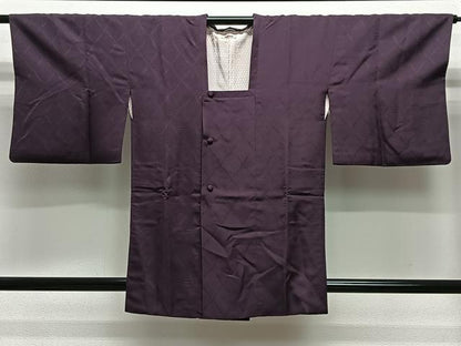 平和屋着物■道行コート　青海波地紋　似せ紫色　伊勢丹扱い　正絹　逸品　CABA3546ua