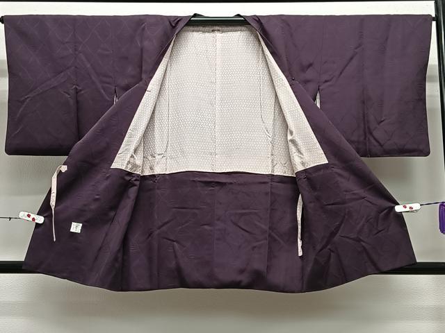 平和屋着物■道行コート　青海波地紋　似せ紫色　伊勢丹扱い　正絹　逸品　CABA3546ua