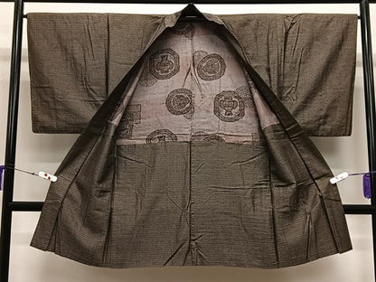 平和屋着物＃男性　長羽織　本場大島紬　絣文様　正絹　逸品　CABA3555ua