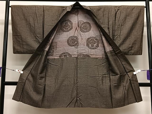 平和屋着物＃男性　長羽織　本場大島紬　絣文様　正絹　逸品　CABA3555ua