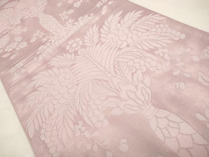 平和屋着物◎六通柄袋帯　更紗飾花文　引箔　正絹　逸品　CABA3703qe