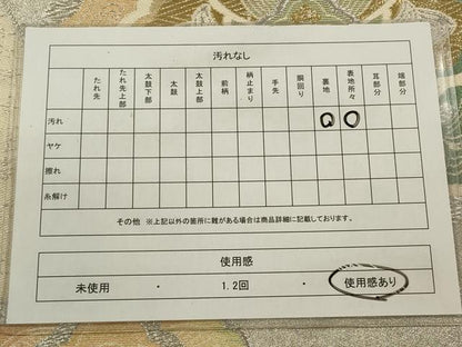 平和屋着物◎六通柄袋帯　正倉院花文　金銀糸　正絹　逸品　CABA3720qe
