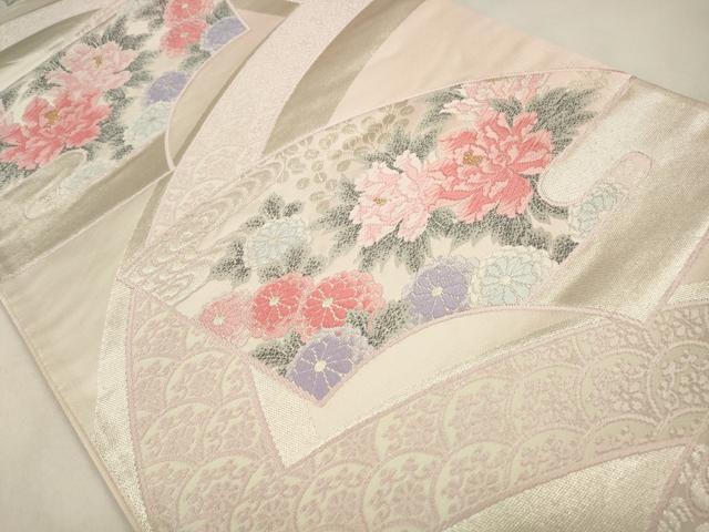 平和屋着物◎六通柄袋帯　唐織り地紙吉祥花文　金銀糸　正絹　逸品　CABA3727qe
