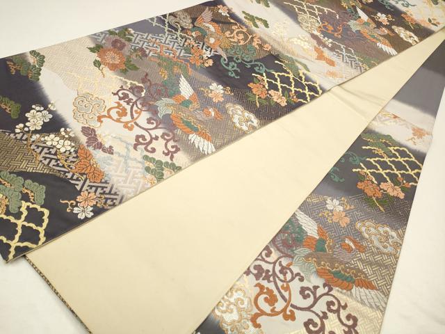 平和屋着物◎六通柄袋帯　唐織り　鳳凰花文　能衣の美　金銀糸　正絹　逸品　CABA3732qe
