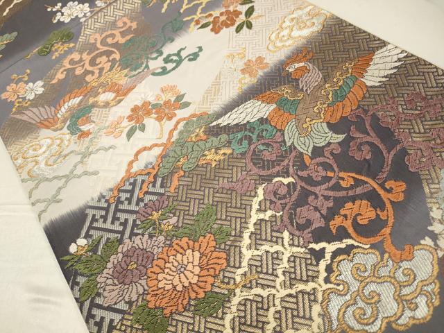 平和屋着物◎六通柄袋帯　唐織り　鳳凰花文　能衣の美　金銀糸　正絹　逸品　CABA3732qe
