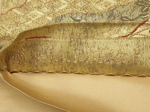 平和屋着物◎六通柄袋帯　道長彩小袖絵文　金糸　引箔　正絹　逸品　CABA3736qe