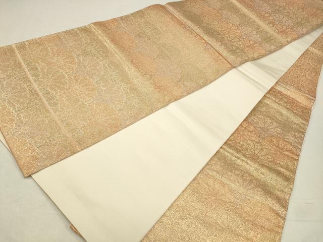 平和屋着物◎六通柄袋帯　菊青海波　金糸　正絹　逸品　CABA3740qe