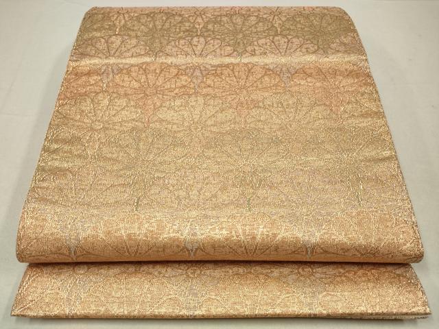平和屋着物◎六通柄袋帯　菊青海波　金糸　正絹　逸品　CABA3740qe